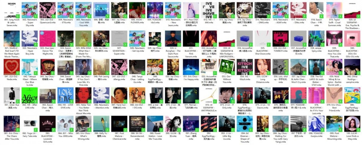 《Apple Music Top 100 台湾》2023.7.30榜单 [FLAC] [738M]