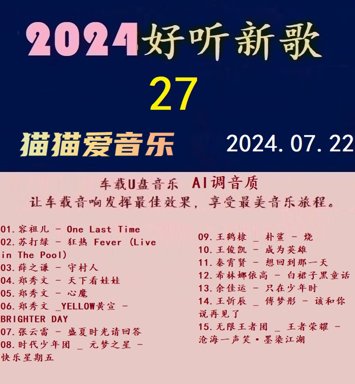 群星《2024好听新歌27》十倍音U盘音 [WAV分轨]