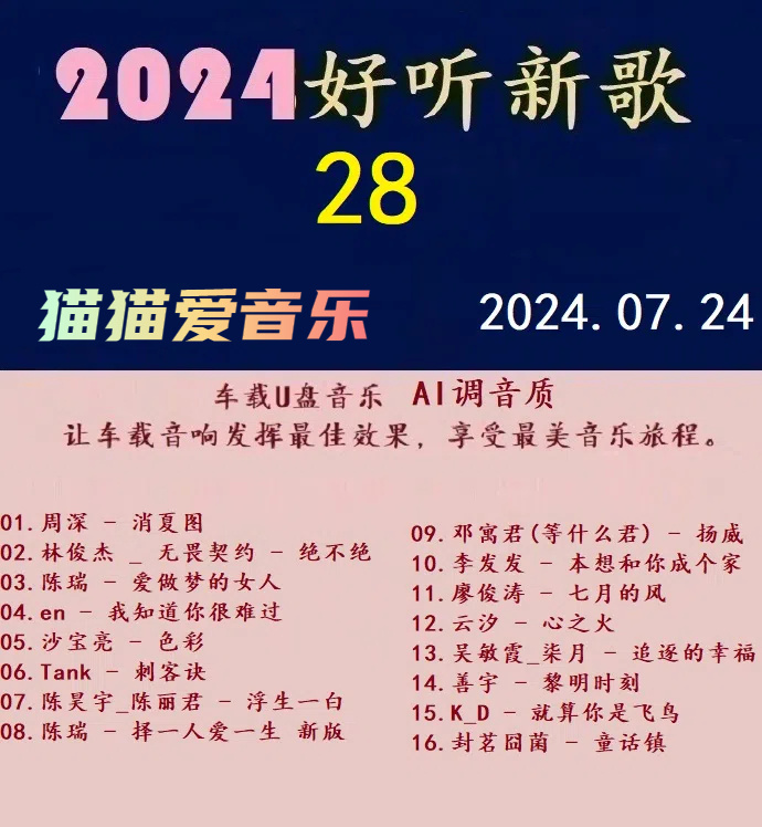 群《2024好听新歌28》十倍音U盘音 [WAV分轨] [1.1G]