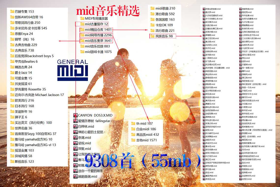 MID音乐9308首（55mb）（重磅收藏品）