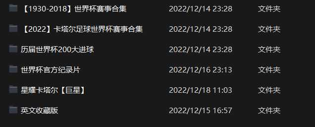 2022年卡塔尔世界杯【4k】+【1930-2018】世界杯赛事合集+往年世界杯官方记录片 持续更新！！！梦往昔岁月发布      [阿里云盘]