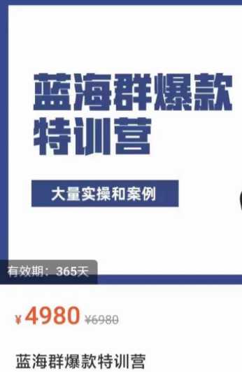 收费4980元的淘宝蓝海群店群爆款特训营