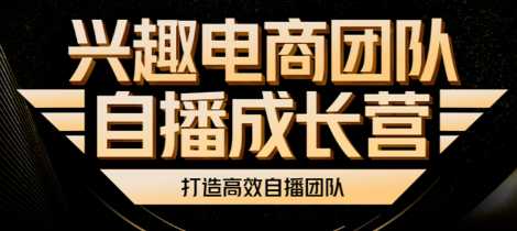 兴趣电商团队自播成长营，打造高效自播团队