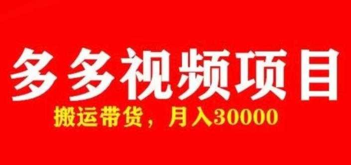 多多视频带货2023最新玩法全套课程，轻松月入3万+