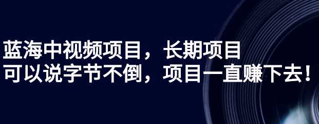 售价980元的蓝海中视‮项频‬目，单号稳定月入1万+