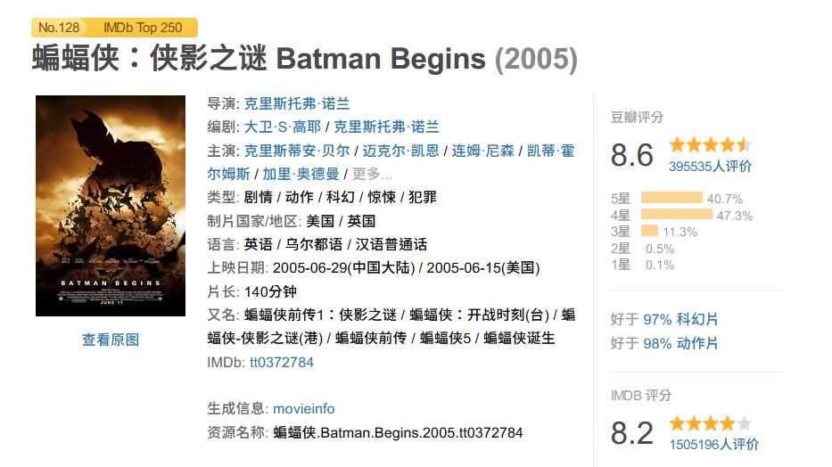 《蝙蝠侠系列四部》(2005-2022) 4K REMUX版 添加国语音轨+特效字幕 无损封装 【269.85GB】阿里云盘