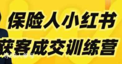 保险人小红书获客成交训练营第5期，0基础高效玩转小红书获客成交