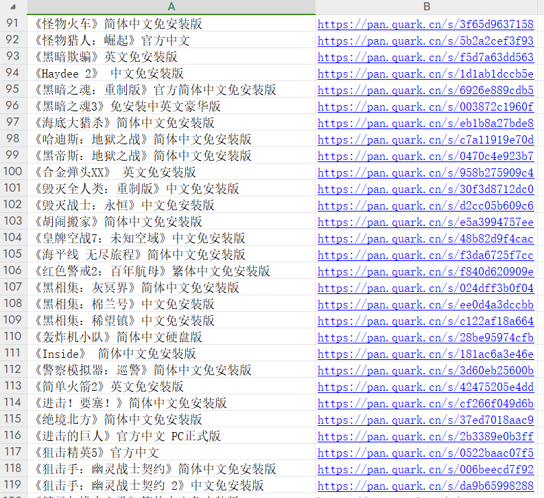 【游戏大全】，1595个大型PC游戏和手游，每个都有链接，持续更新