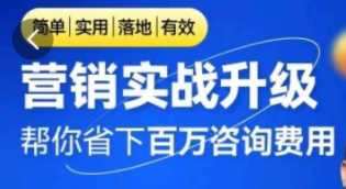 营销实战升级，简单实用落地有效，帮你省下百万咨询费用