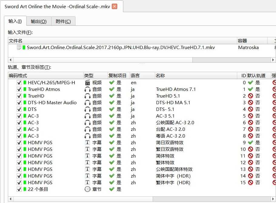 《刀剑神域 剧场版：序列之争》 4K REMUX【杜比视界】【 国粤台三国配 中日双语】【双语特效+公映国配特效+简繁中字（HDR)】【80.4GB】