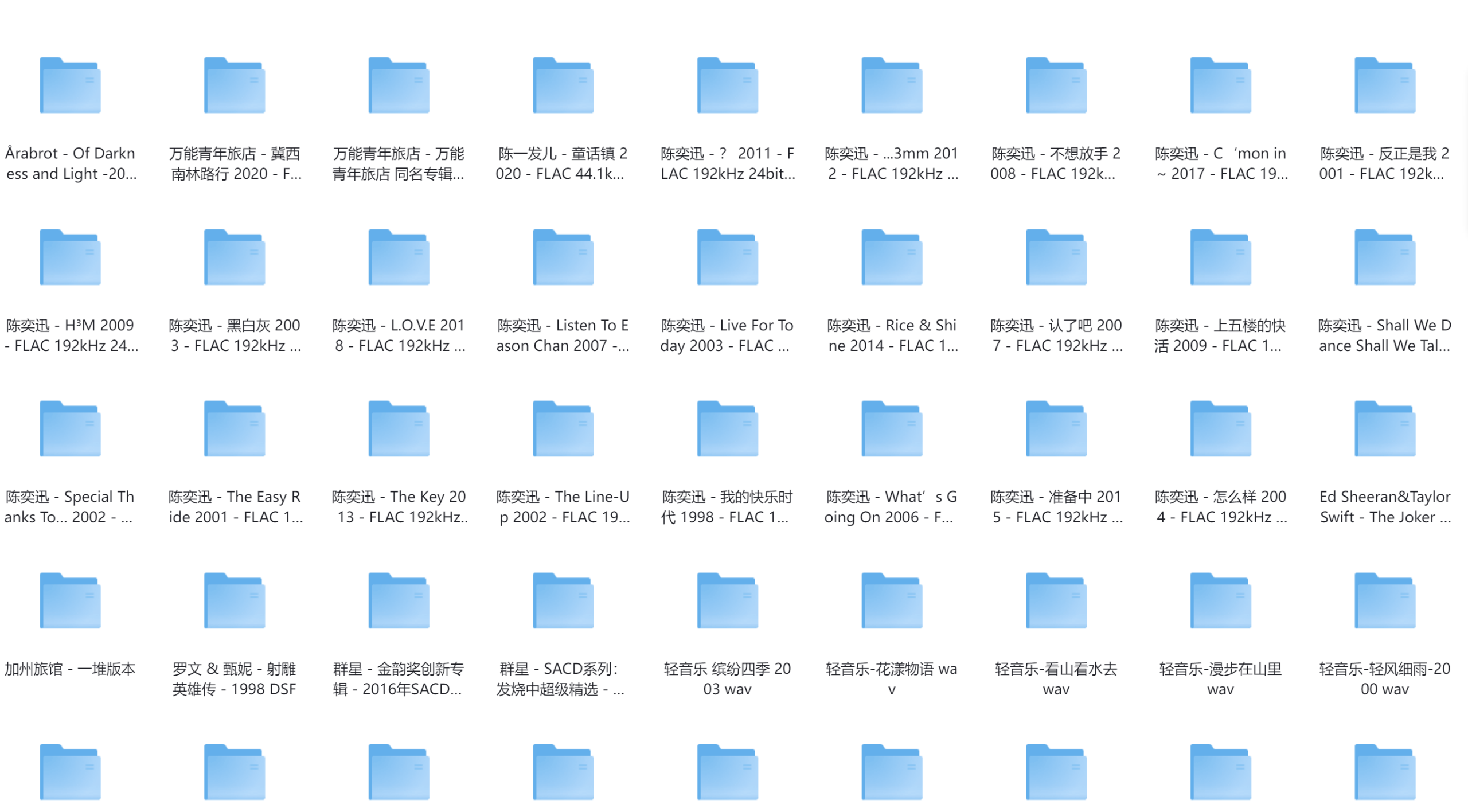 无损音乐合集 125套收藏版专辑 94.1GB，flac格式无损音乐资源，按照文件夹打包整理