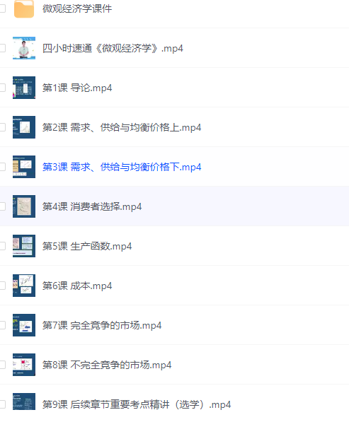 4小时带你讲完《微观经济学》