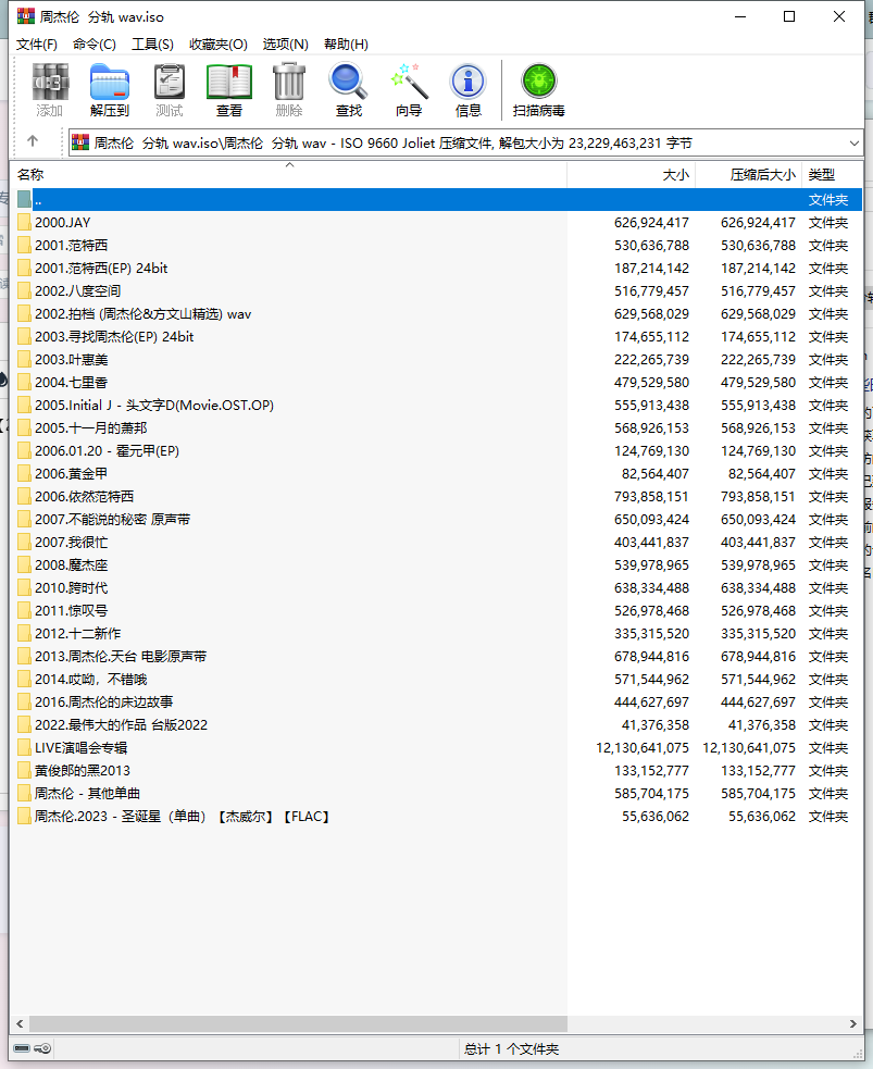 《周杰伦 2001-2023专辑》 无损WAV+CUE