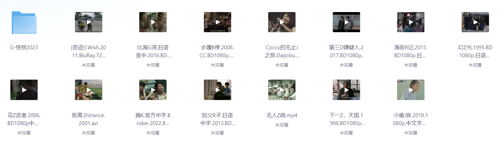 是枝裕和经典合集16部  1080P  中字幕