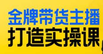 金牌带货主播打造实操课，百万主播，高效复制是王道