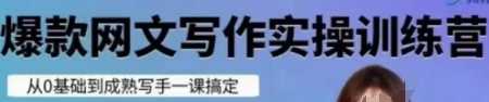 爆款网文写作实操训练营，从0基础到成熟写手一课搞定