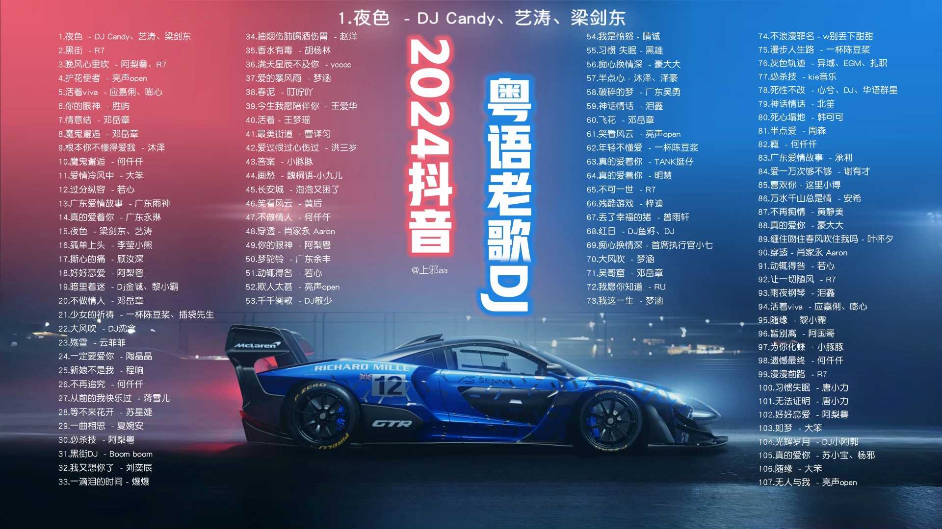 2024抖音车载必备粤语dj 带lrc歌词文件 高音质MP3/1.3gb