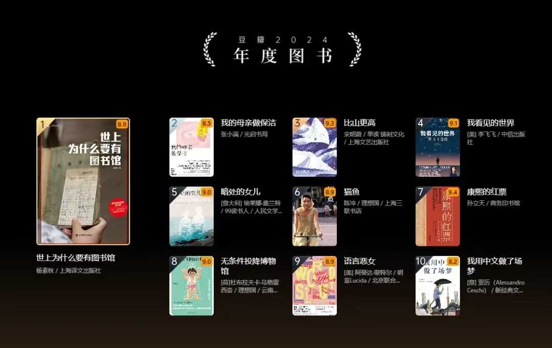 豆瓣2024年度图书榜 单详情请看图片 格式：mobi、epub、pdf (4.8GB）