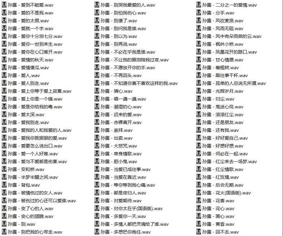 三大发烧女声之一 孙露10年经典348首无损hifi合集 带目录HIRes+wav/18GB