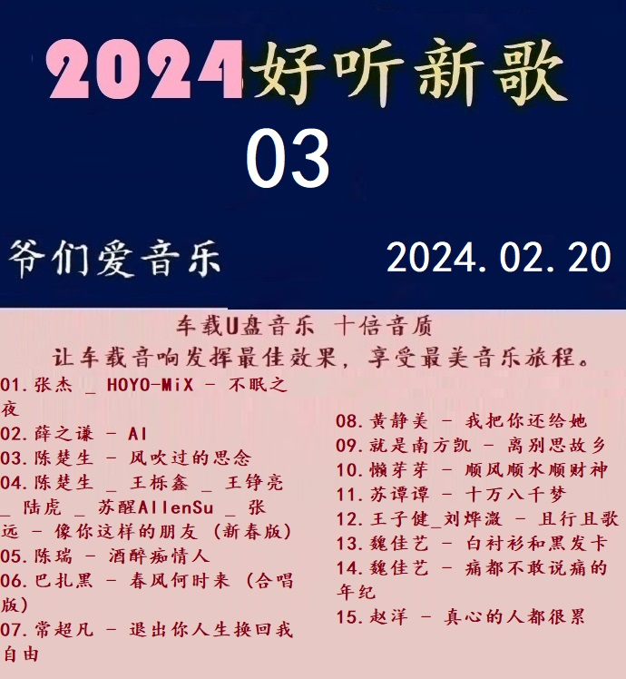 群星《2024好听新歌03》十倍音U盘音 [WAV分轨] [1.1G]