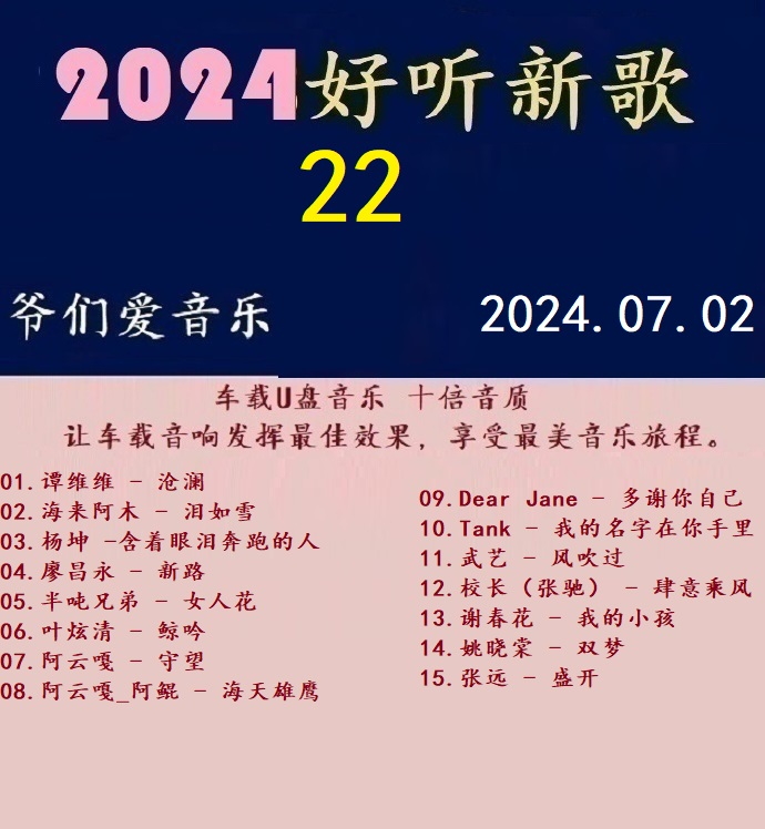 群星《2024好听新歌22》十倍音质 U盘音乐 [WAV分轨]